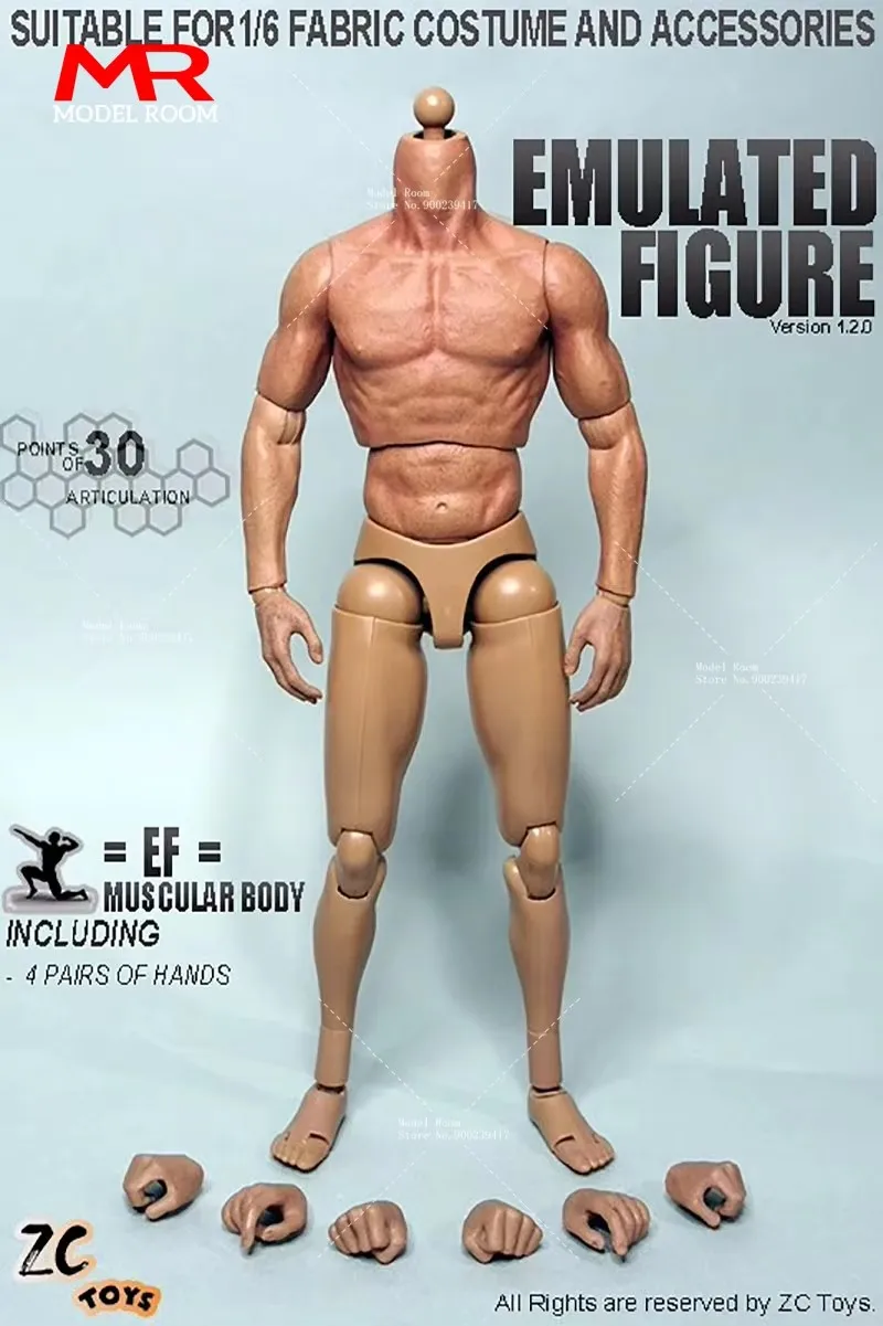 ZCTOYS S001 S002 S005 1/6 Scale Male Muscle Joint Body 12-inch Male Soldier Super Flexible Action Figure Body Doll Model image 3