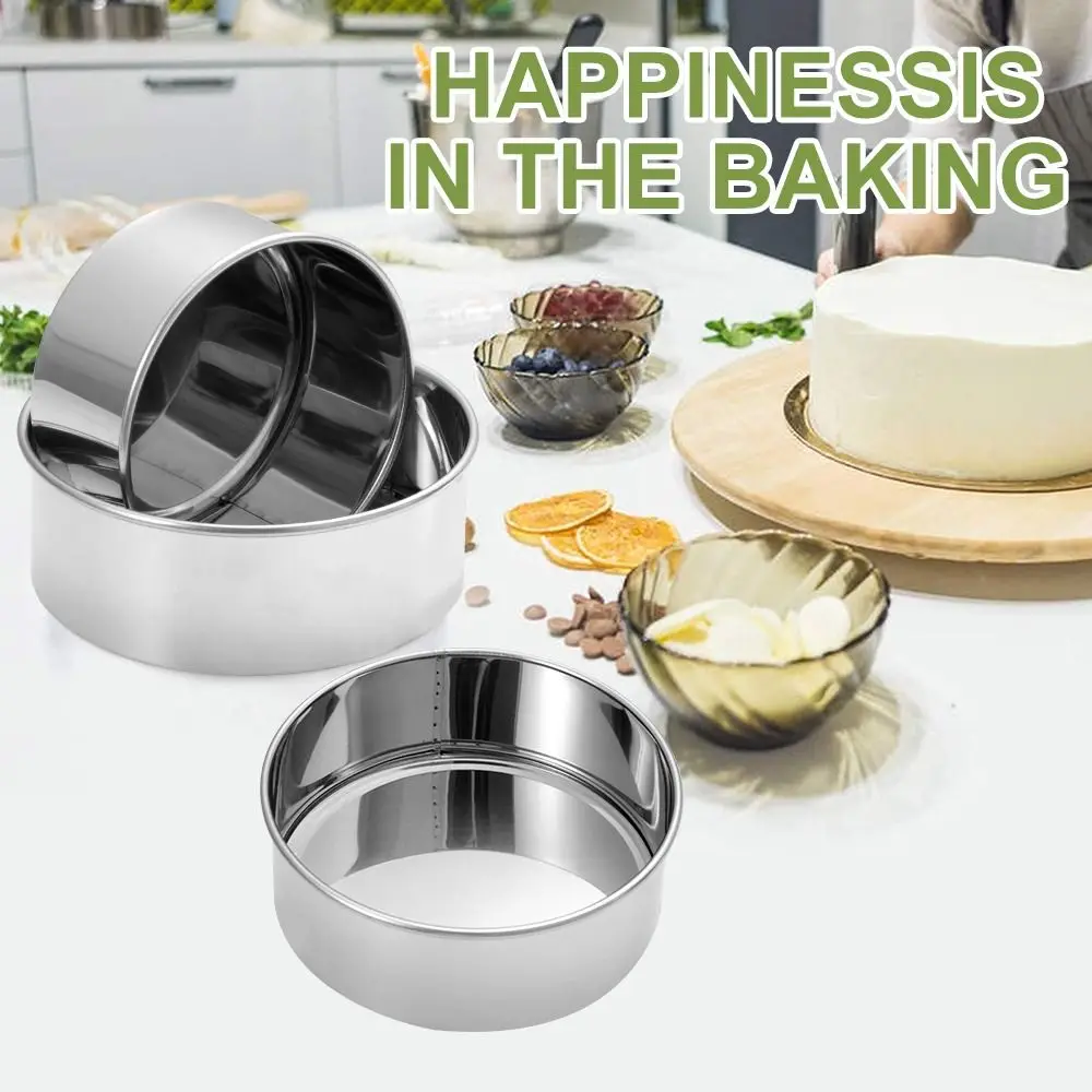 

Dessert Mold Creative Baking Pan Mold DIY Rectangular/Round Baking Mould Stainless Steel Non-stick Bread Baking Pan Baking Tools