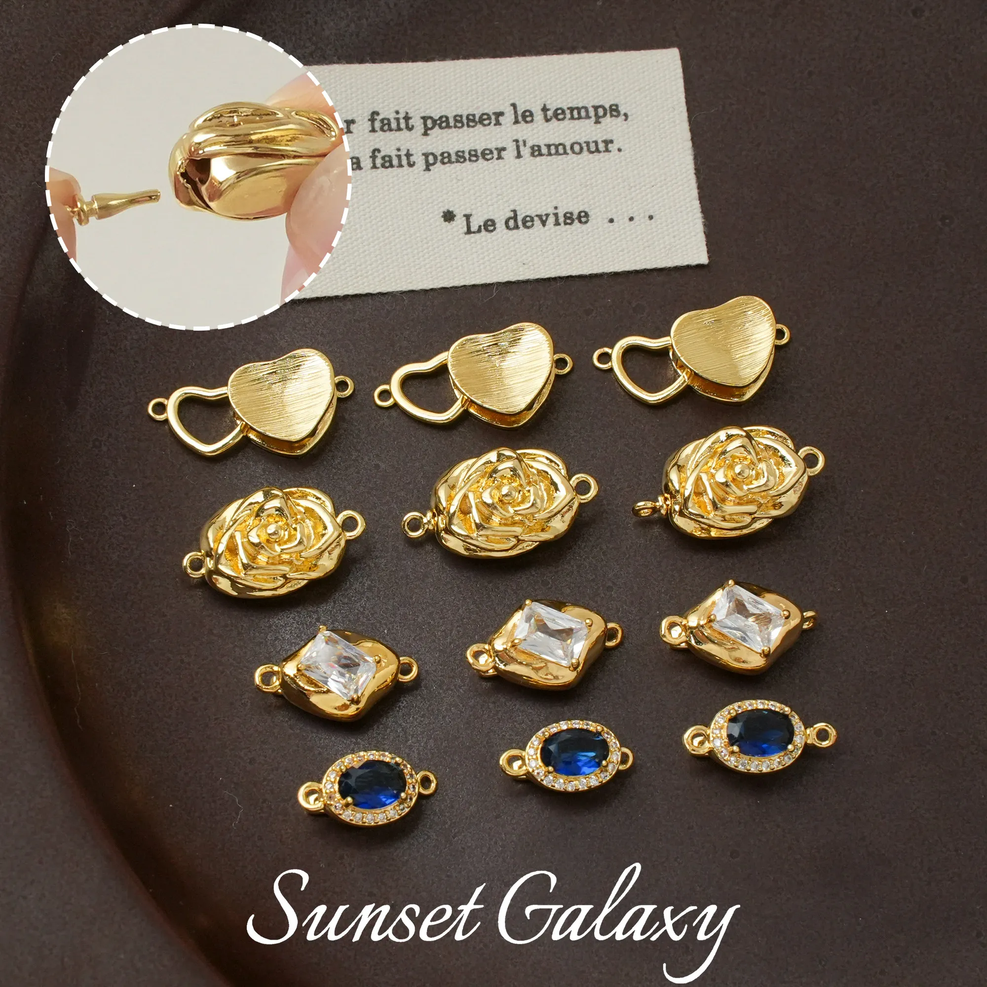18k Gold-plated Seiko Gem Ingot Buckle Pearl Bracelet Necklace End Buckle Handmade DIY Beaded Accessories Material