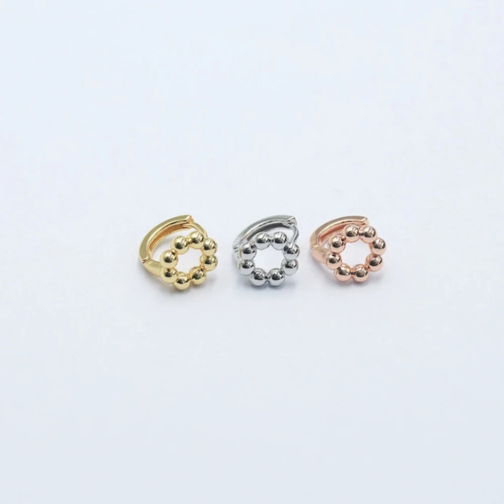 1 PCS Gold Color Copper 8 mm Closed Circle Hoop Earring for Women Men Hollow Round Ear Cartilage Piercing Cuff Jewelry