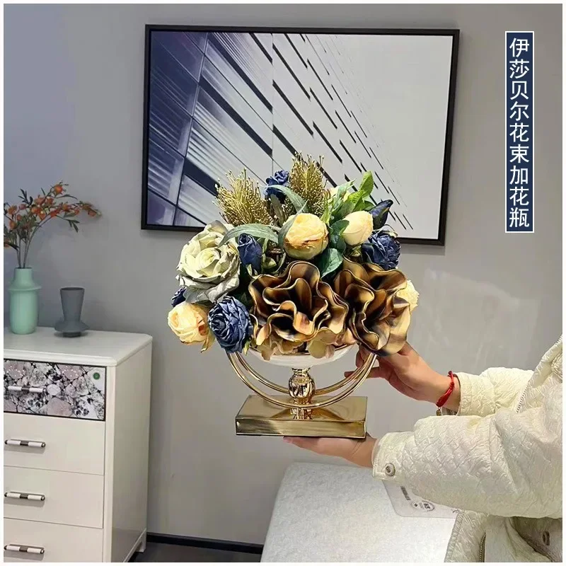 European Chinese high-end simulated bouquet, living room fake flower ornament, TV cabinet, dining table dried flower ornament