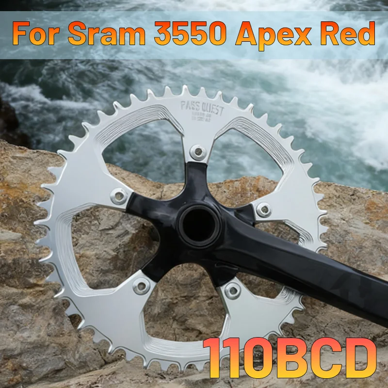 

110 Bcd 5 Screws Chainring Aero Narrow Wide For Sram 3550 Apex Red 36 38 40 42 44 46 48 50 Single Crown Power Meter Folding Bike