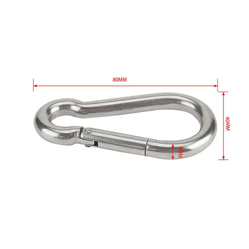 80mm RV Trailer Safety Elastic Rope S.S Insurance Buckle Spring Hook Anti-drop For Motorcycle SUV Car Roof Cargo Outdoor Camping