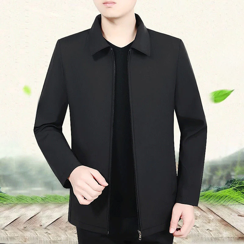 Fashion Lapel Loose Zipper Solid Color Casual Coats Men Clothing 2023 Winter New Oversized Korean Tops All-match Jackets