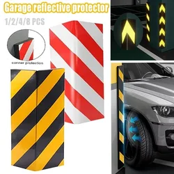 1/2/4/8pcs Garage Wall Reflective Protector Red and Yellow Foam Anti-collision Edge Corner Bumper Anti-scratch Parking Protector