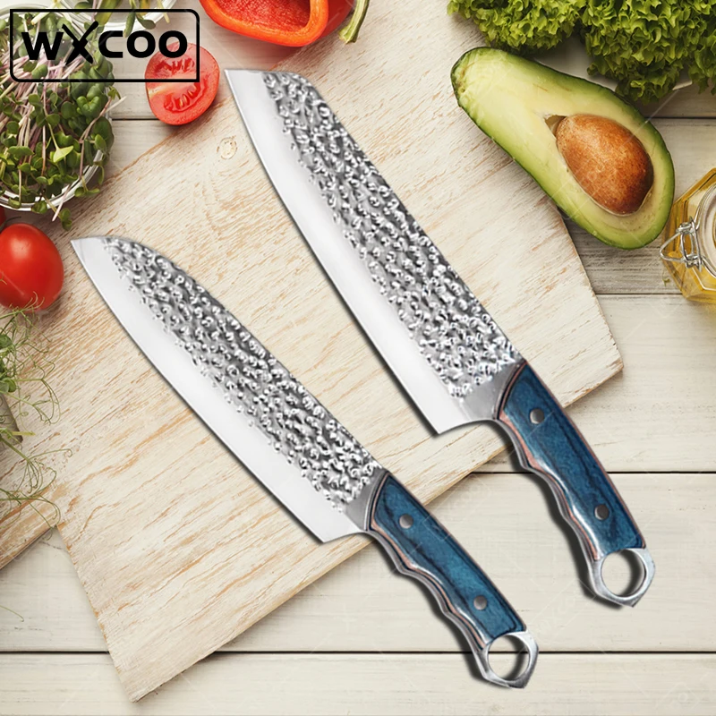 WXCOO-cuchillo de Chef profesional, cuchillo rebanador multiusos, cuchillo Santoku de acero inoxidable, cuchillos de cocina para el hogar, pelador de frutas