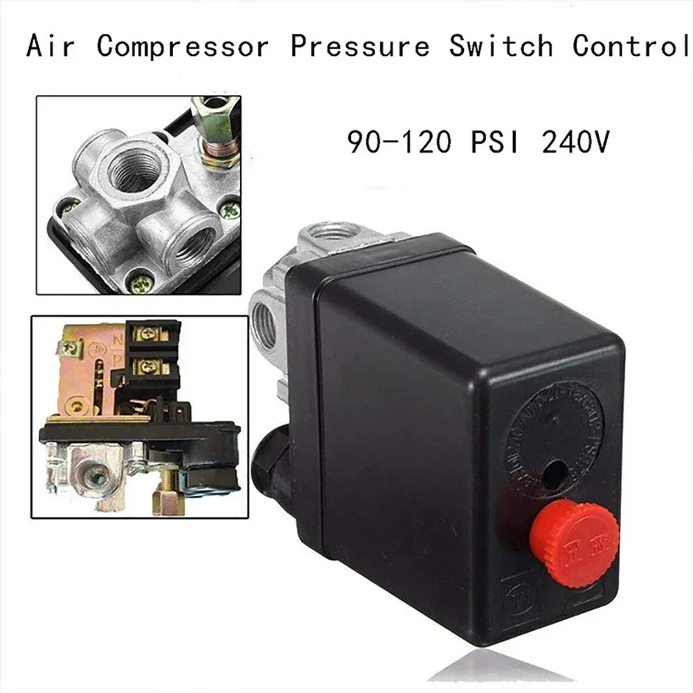 

Switch Efficient Air Compressor Pump Pressure Switch Control Valve Replacement Enhance Your Equipment At 90 120 PSI 240V