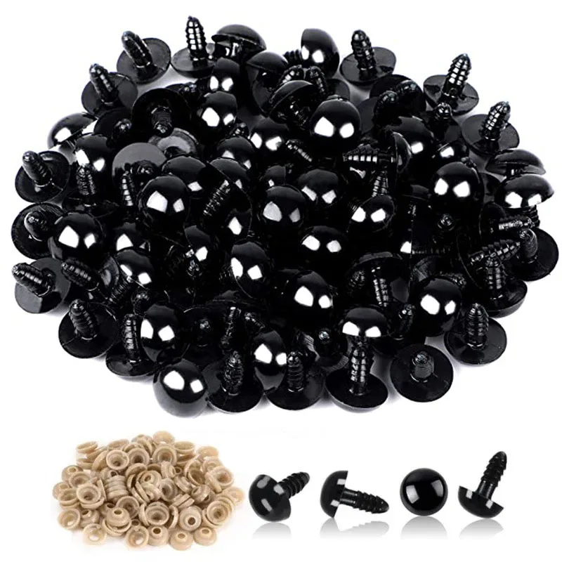 100pcs 5/6//7/8/9/10/12/14/18/20/22/24mm Plastic Safety Eyes For Toys Diy Mix Size Crochet Animal Eye For Doll toys  Accessories