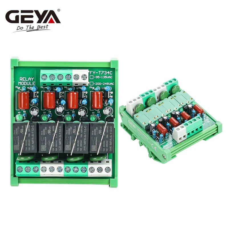 Geya 8 Kanaals Interface Relais Module 12Vacdc 24Vacdc Din Rail Panel Mount Voor Automatisering Plc Board