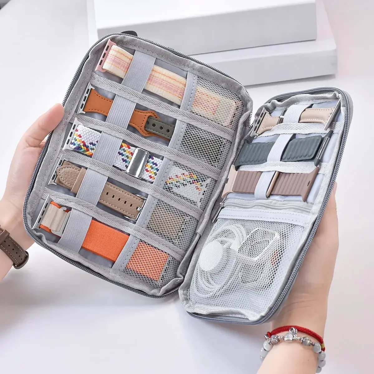 

1 шт.-сумка-органайзер для часов для Apple Watch, ремешок для часов, упаковка iWatch, держатель для ремешка для часов, рулонная сумка, аксессуары, портативный чехол для хранения