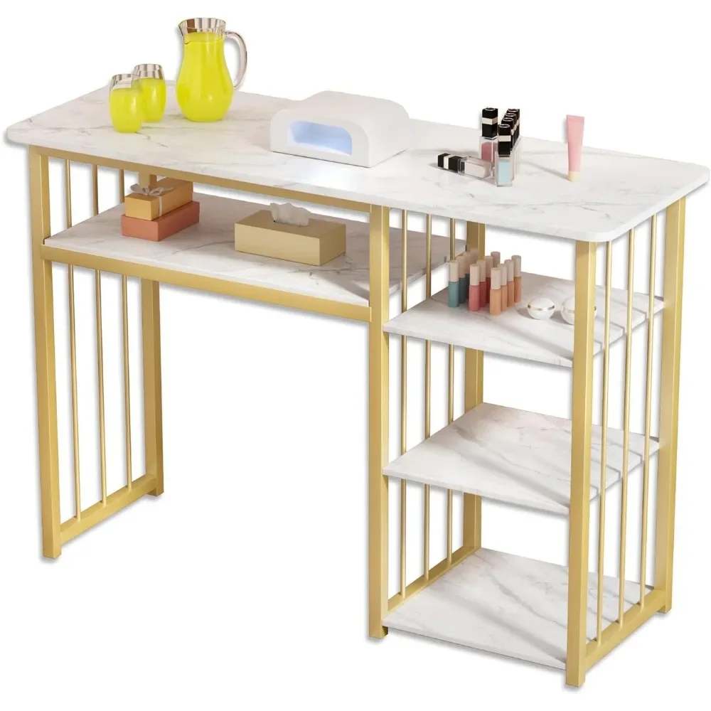 

Manicure Table, Nail Desk for Nail Tech, Portable Nail Table, Spacious Storage & Modern.