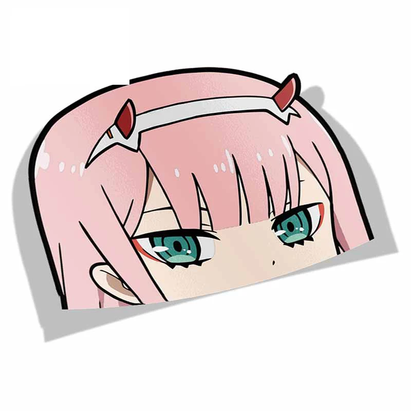 

13x13 см мультфильм для дорогого в Franxx Zero Two Peeker большая голова Автомобильная наклейка аниме винил JDM окно багажник Ноутбук наклейка на стену