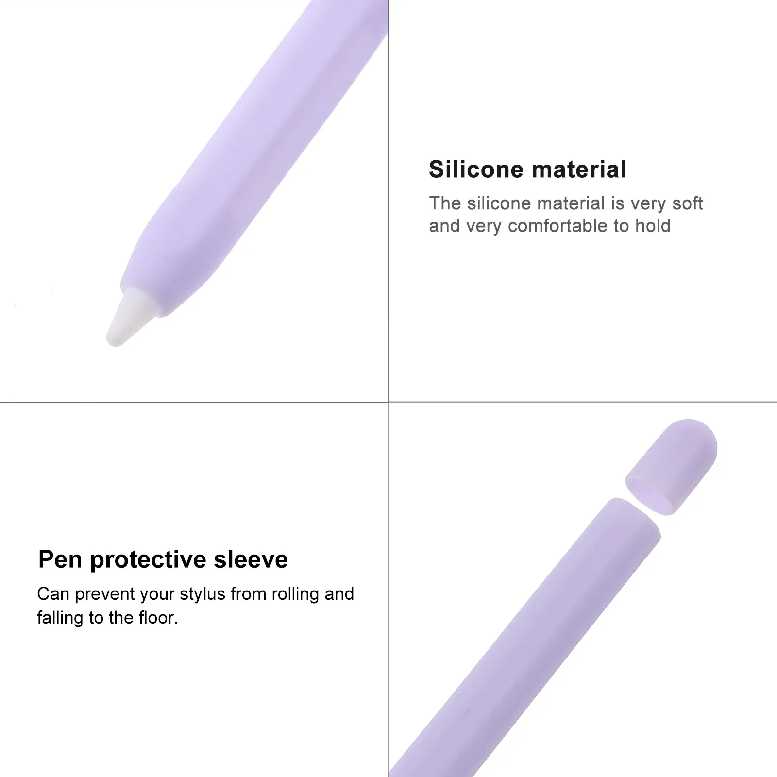 Stylus Pen Protective Sleeve Carrot Style Made of High-Quality Silicone for Pencil 2 Non-Slip Roll-Resistant Scratch Proof