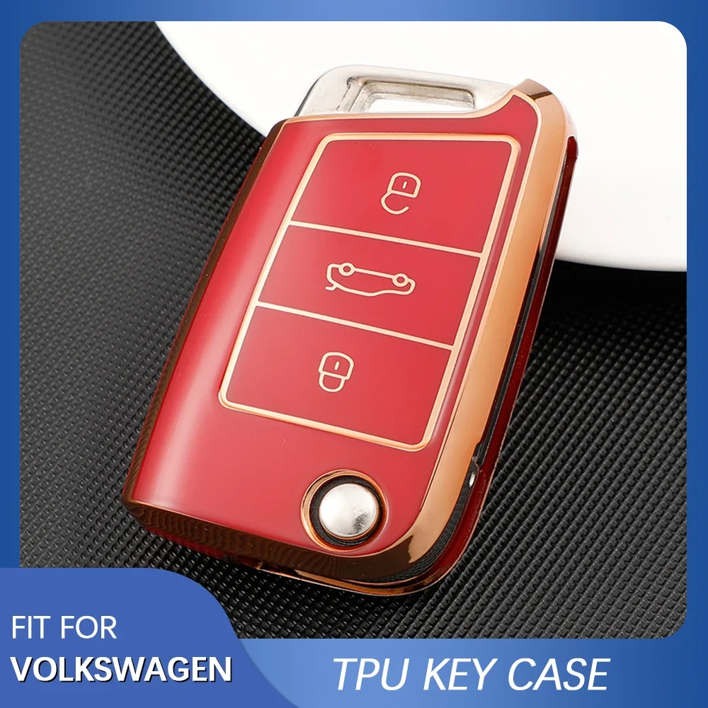 TPU Car Key Case for VW Volkswagen Golf 7 MK7 VII Tiguan Polo for Skoda Octavia A7 Kodiaq Seat Ateca Leon Key Shell Styling