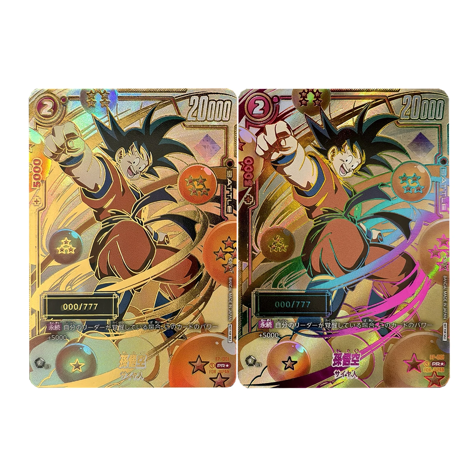 

63X88Mm Diy Dragon Ball Son Goku Collection Card Refraction Color Flash Gold Hot Signature Card Son Goku Anime Card Gift Toys