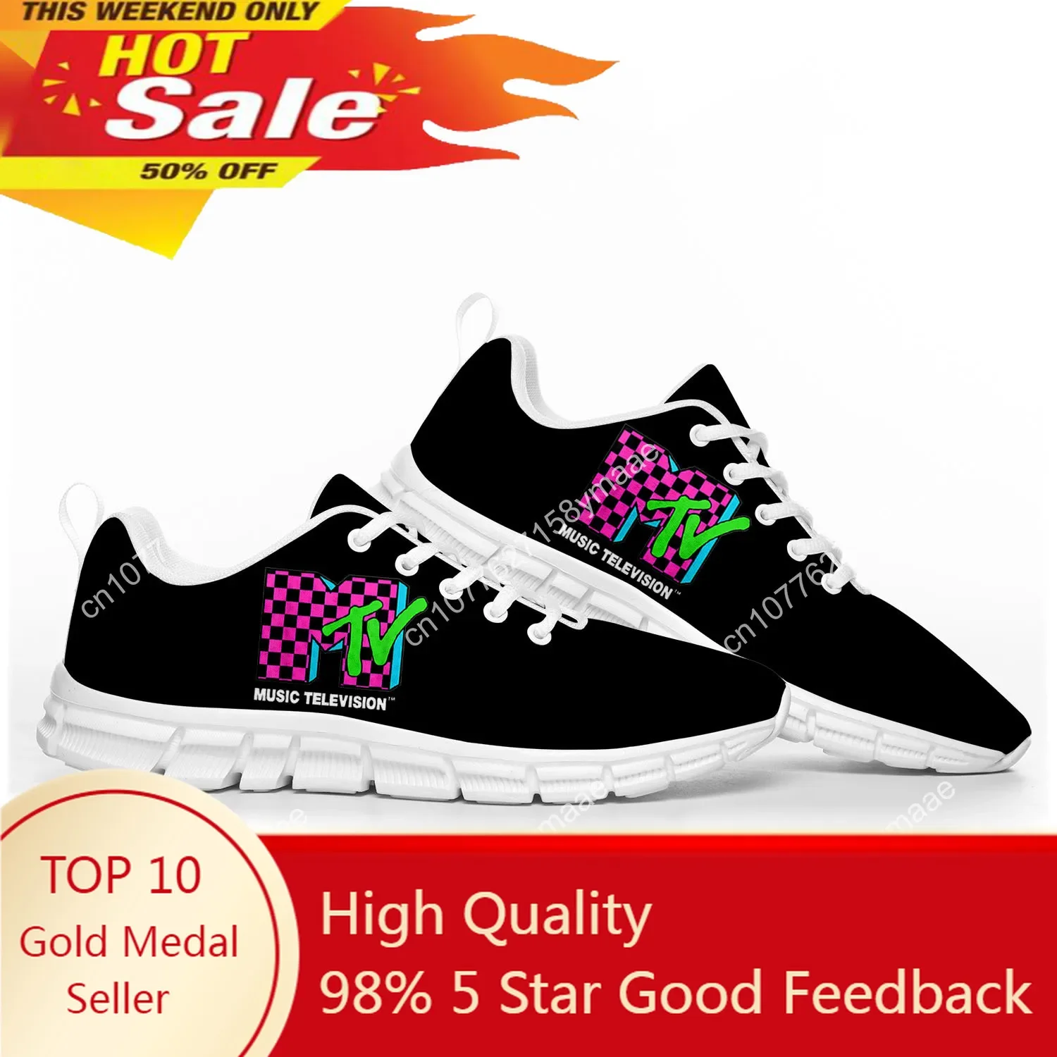 Mtv Music Television Sports Shoes High Quality Mens Womens Teenager Kids Children Sneakers Sneaker Customize Couple Shoe White