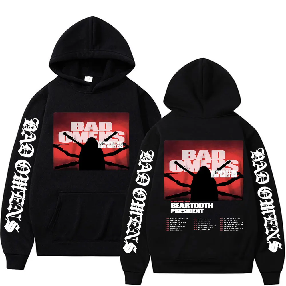 

Мужские пуловеры Bad Omens Do You Feel Love, тур по Северной Америке 2026, винтажные готические толстовки, высококачественные повседневные худи