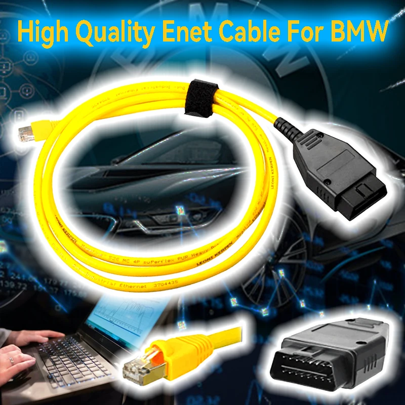 كابل Obdii Ethernet RJ45 لسيارات BMW F/E Series ESYS INPA ISTA ICOM ترميز ECU مبرمج كابل تشخيصي ENET Obd2 أداة الماسح الضوئي