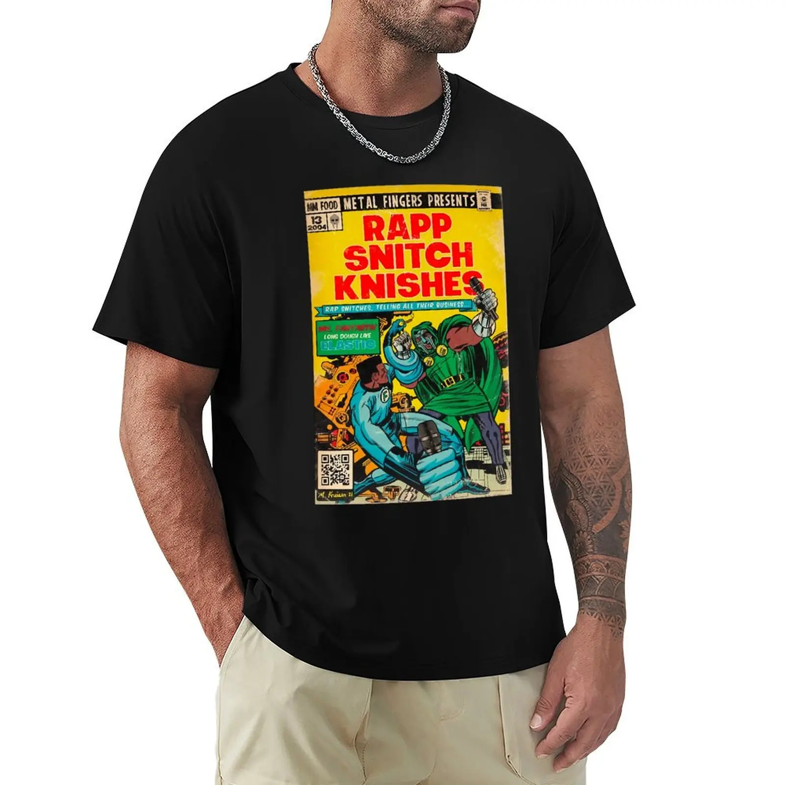 DOOM Rap Snitch Knishes T-Shirt Large Size Loose Casual Tee