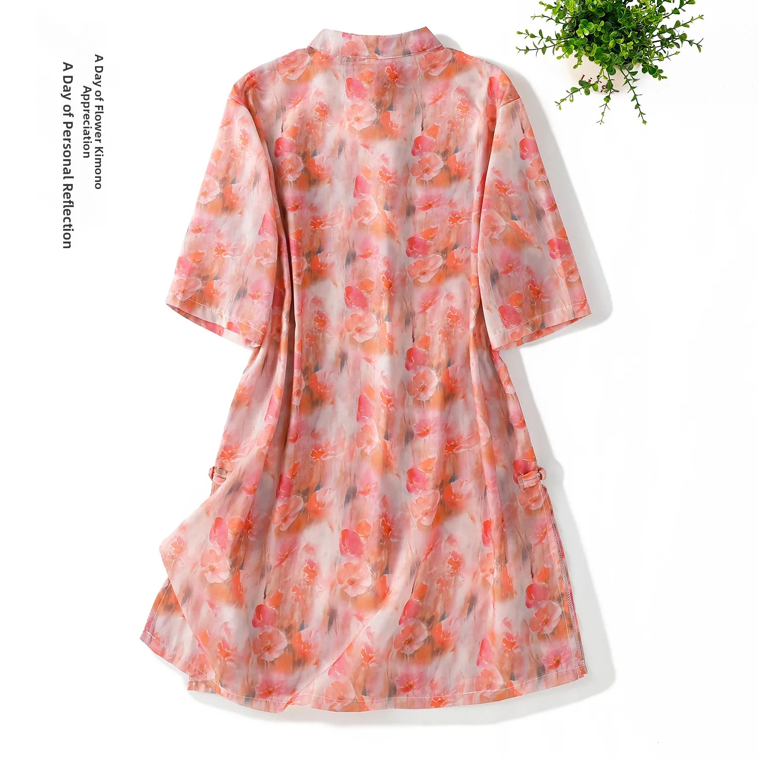 Haut d'été léger et respirant en lin pour femmes, imprimé irt rétro chinois, mi-long, coupe ample, Polyester 70% lin 30%