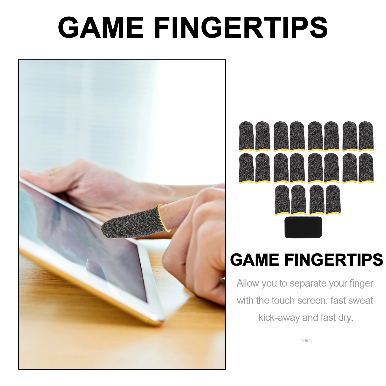 

Sweat resistant Finger Covers Metal Gloves for Gaming Fast Dry Anti slip Screen Touch Portable Gaming Accessories Lightweight