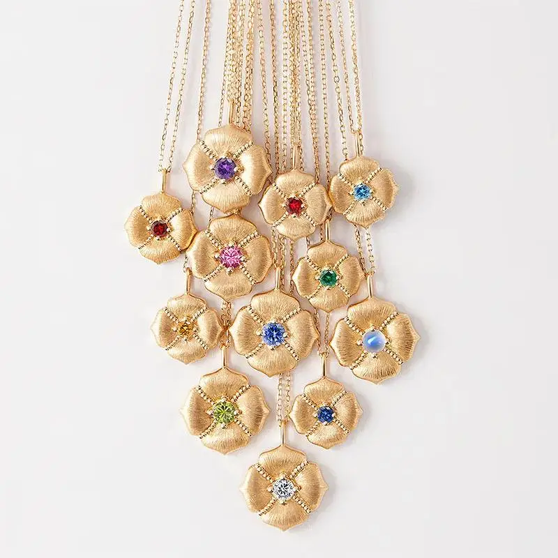 

Новый креативный синий, зеленый, розовый, фиолетовый кулон с матовым лепестком, изысканный, высокое качество, красочные драгоценные камни, цепочка на воротник, свадебные украшения