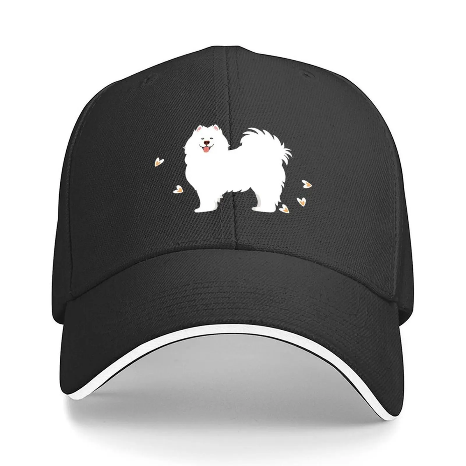 

Samoyed Dog in Winter Snowy Garden Baseball Cap men's big size hat Thermal Visor luxury caps Horse Hat Hats Man Women's