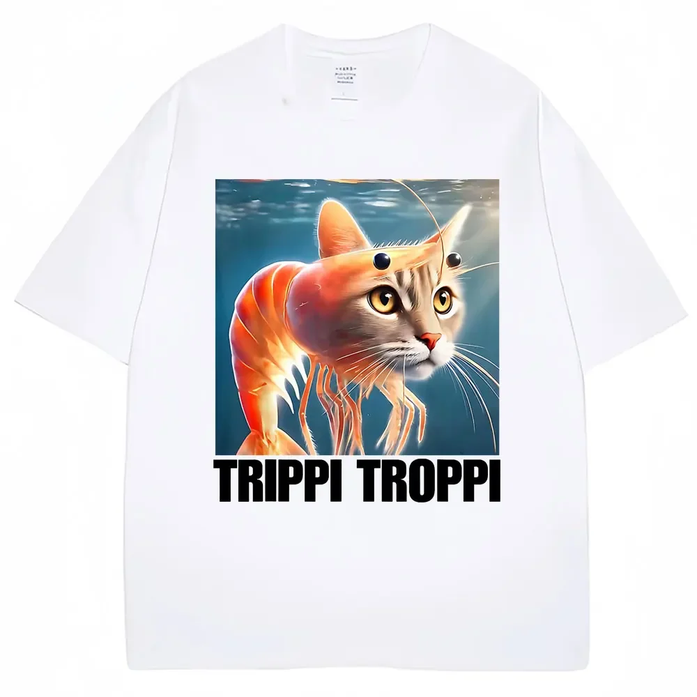 Cat Funny Meme T-shirt Italian Brainrot Humor Fashion Women Short Sleeve Creativity T Shirts
