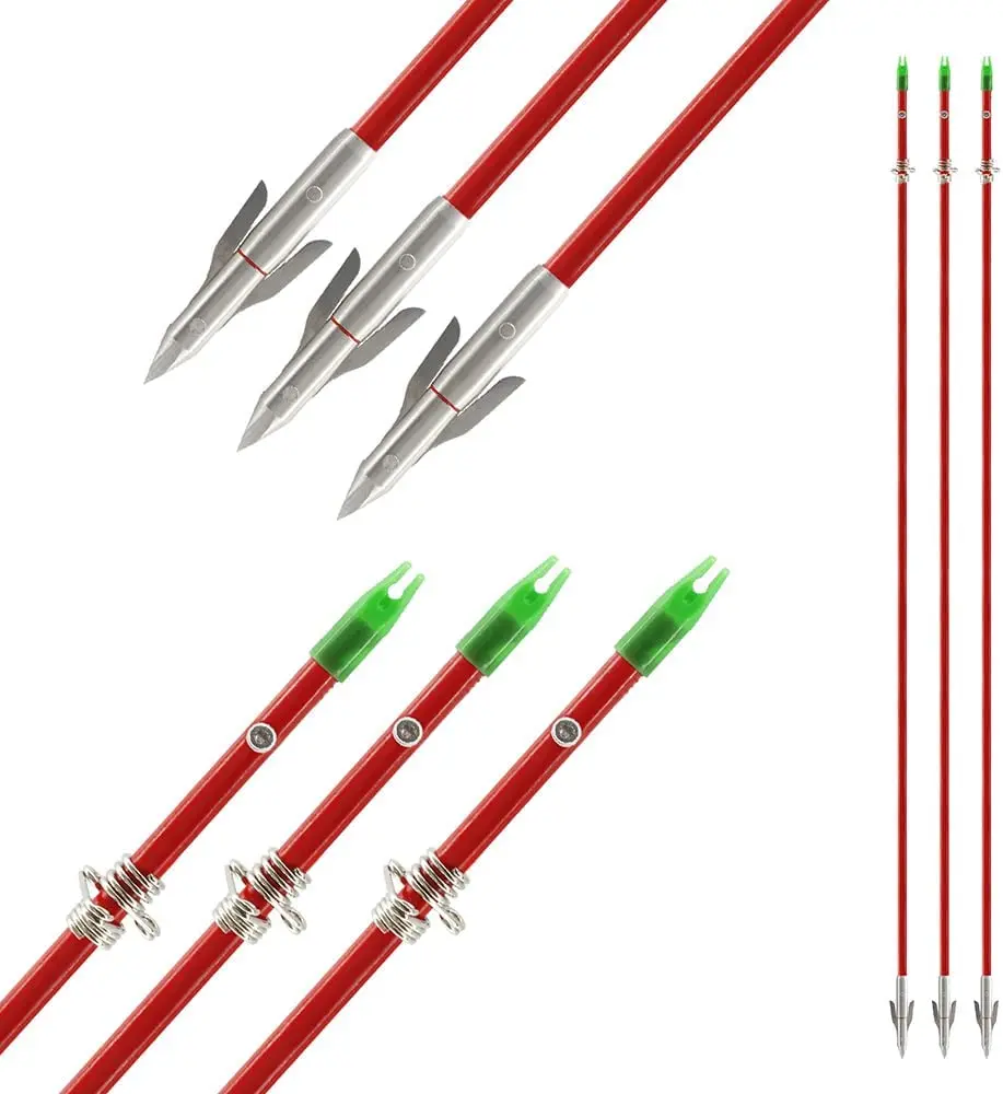 Wisdom Bowfishing Head Carbon/Glass-Fiber Arrow Shafts 2 Mechanical Barbs 2.5