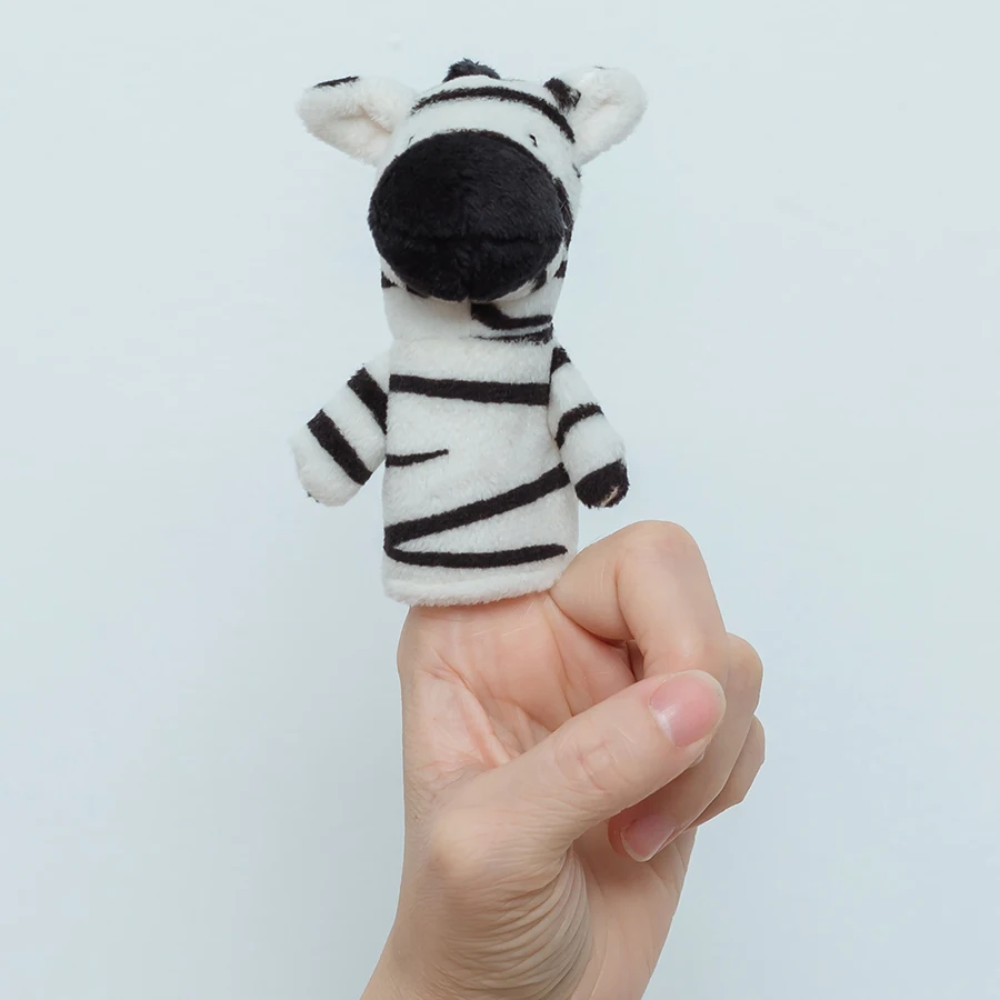 Kawaii Mini Fantoches de Mão Animais, Zebra Hippo Kangaroo Puzzle para Bebés Crianças, Fantoche Dedo