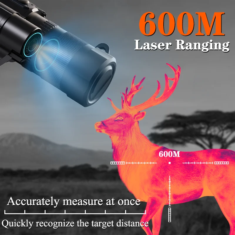 Wärmebild-Entfernungsmesser, WiFi, ballistische Berechnung, IR-Optik, Zielfernrohr, Laser-Entfernungsmesser mit ballistischer Datenabteilung