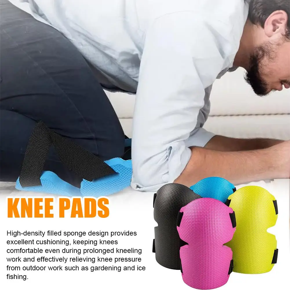 1 Pair Thick Foam Gardening Knee Pads for Women Men, Heavy Duty Knee Protectors with Adjustable Straps for Roofing Floor Work