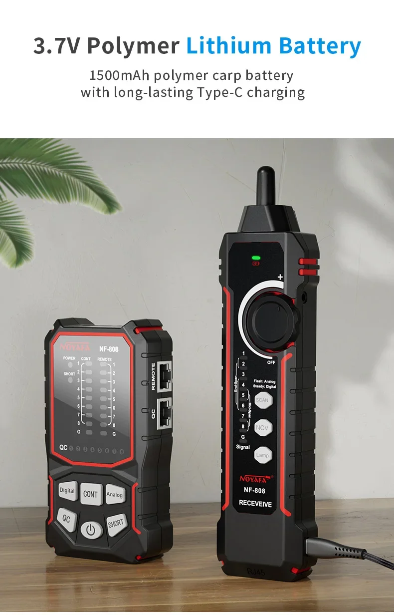 Noyafa-NF-808 Multipurpose Cable Finder, Cable Scan, Continuity Testing and QC Testing, POE Network Tester