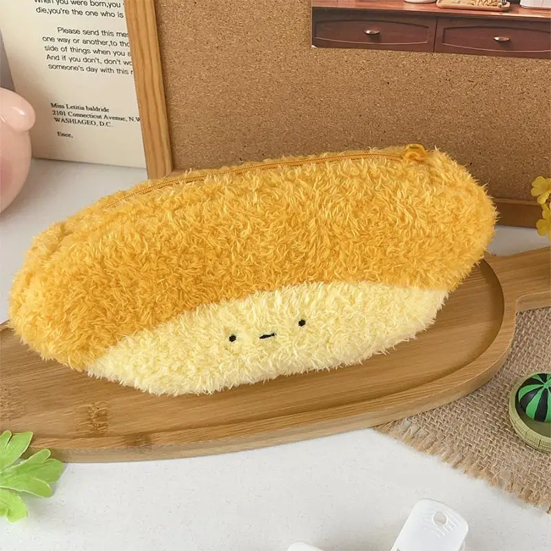 Multifunctional Banana Broccoli Garlic Pen Bag Cartoon Plush Vegetable Fruit Pencil Case Large Capacity Stationery Bag