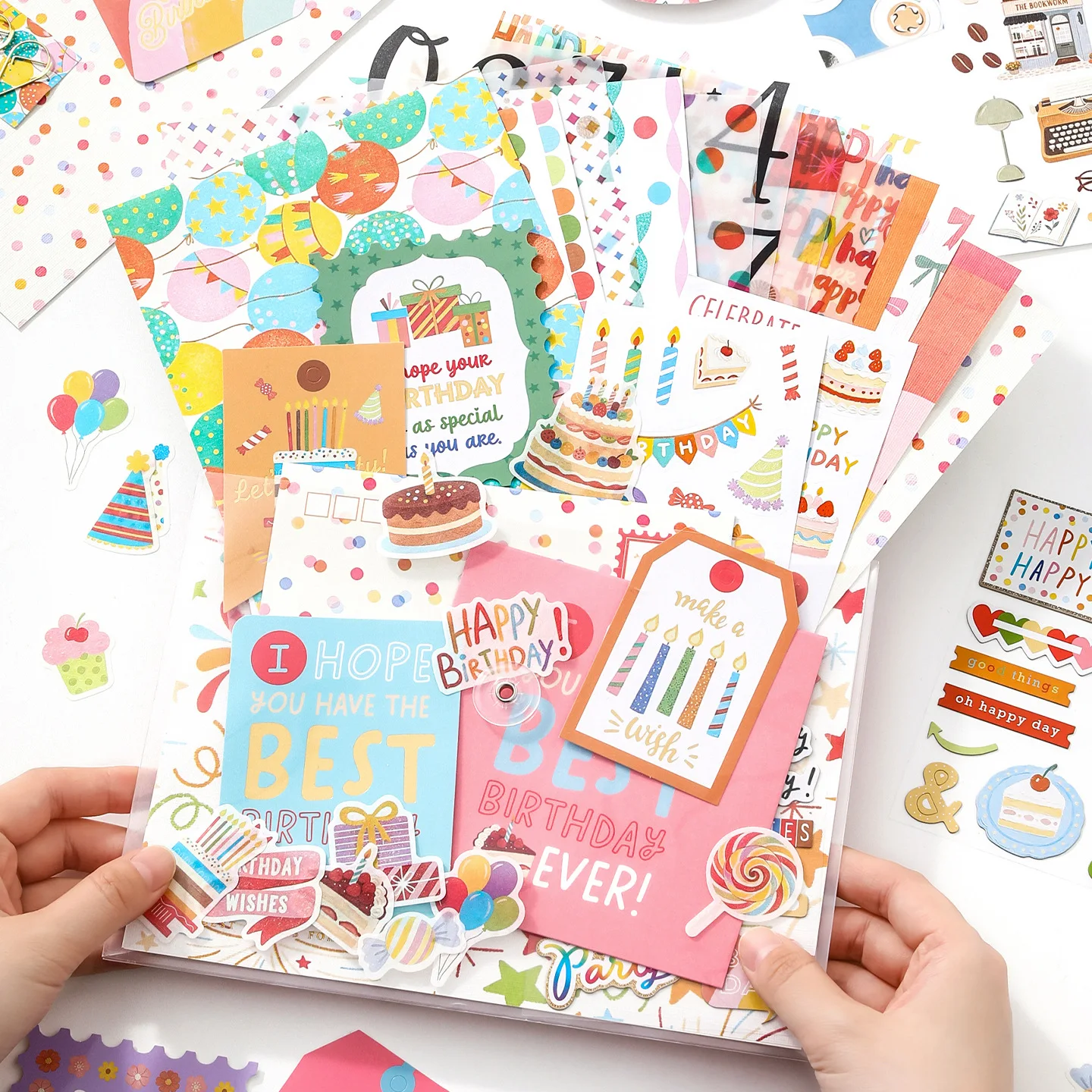 Cute Emoji-Themed Student Journal, Sticker Material Pack, Journal Material Gift Pack, Journal Decoration Collage Patterns, Gift for Journal Enthusiasts