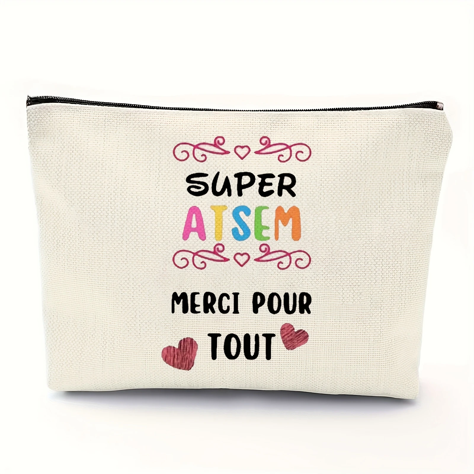 French Pattern Makeup Bag, Suitable for Atsem Project - Travel Toiletry Bag with French Graduation Gift Lightweight Storage Box
