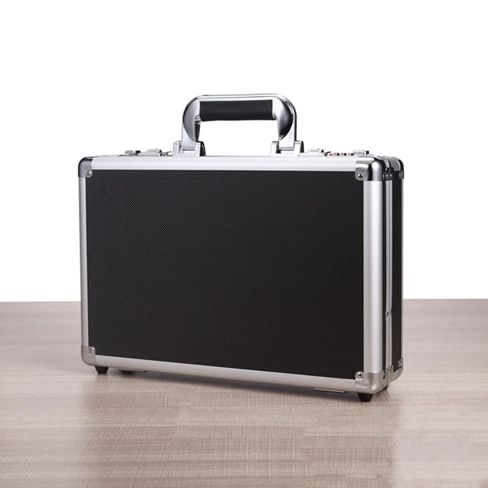 صندوق أمان صغير من سبائك الألومنيوم ملحقات حماية كلمة المرور حقيبة تخزين محمولة باللون الأسود #4