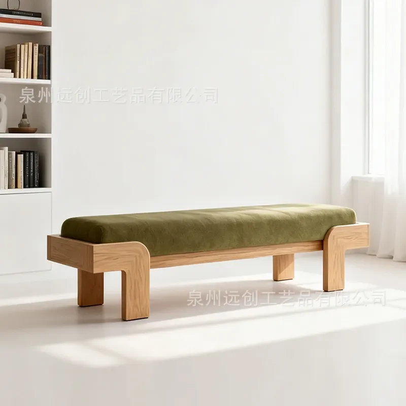 Modern Simple Solid Wood Shoe Changing Stool Home Minimalist Sofa Stool Foyer Bench Bedroom Bed End Seat