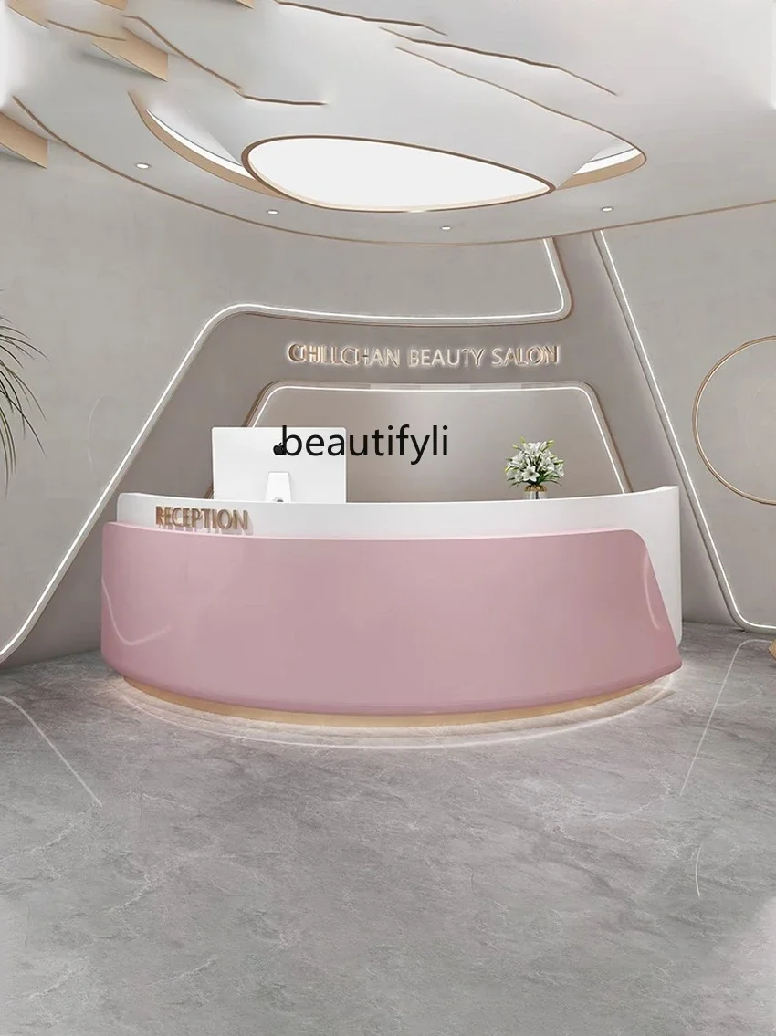 Beauty Salon Front Desk Clothing Store Simple Modern Cashier Yoga Studio Bar Counter Health Club Reception Desk