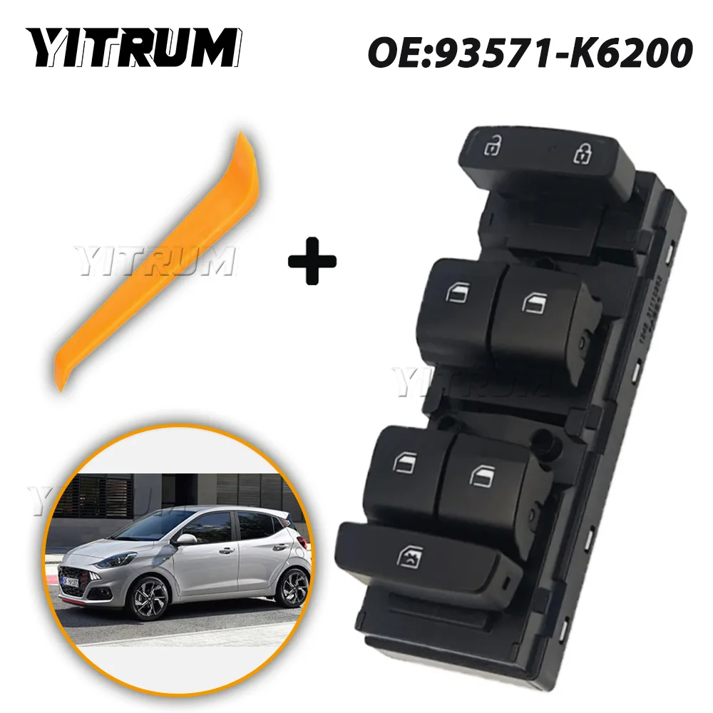 

YITRUM For Hyundai I10 2020 2021 2022 2023 2024 2025 Front Left Power Window Control Switch Button 93571-K6200 93571-K6200NNB
