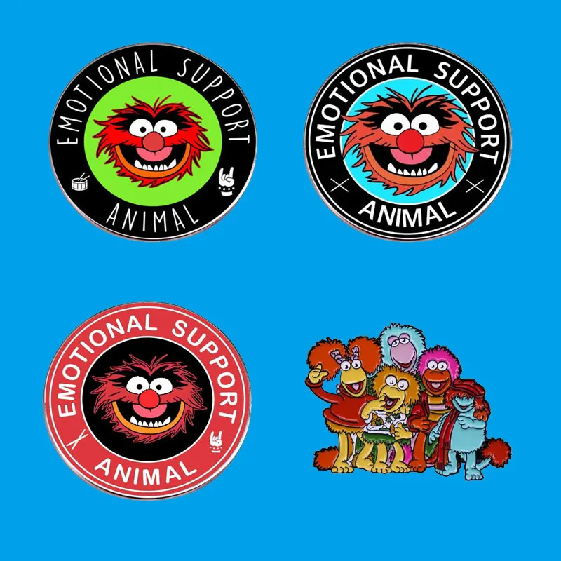 Muppet Emotional Support Animal Metal Brooch Badge Cartoon Fashion Jewellery Clothes Hat Backpack Accessory Gifts