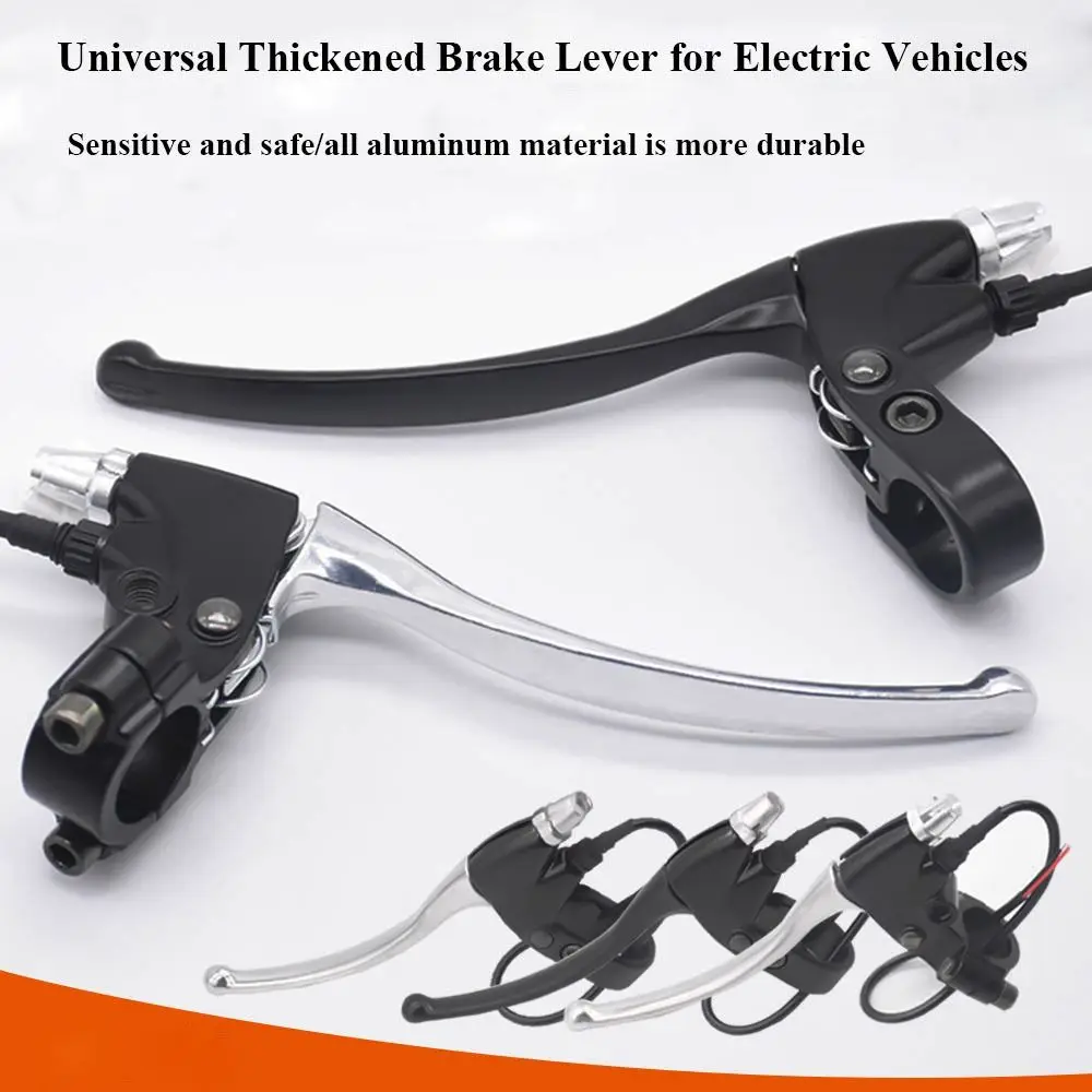 Ultralight Bicycle BMX Brake Handle Electric Bike Cycling Brake Levers V/Disc Brake Handle with Wire Power-off Switch Accessor