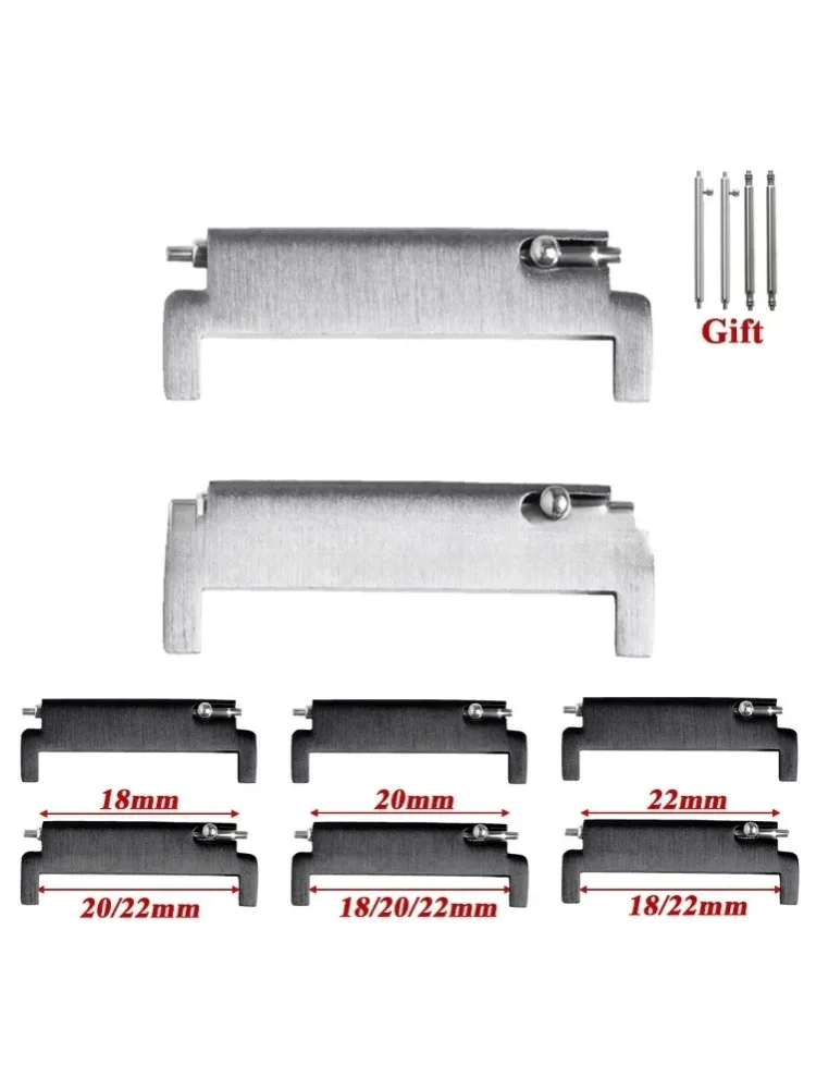 1 Paar Uhrenarmband-Adapter 18mm auf 20mm 22mm, 20mm auf 18/20/22mm, 22mm auf 22mm Schnellverschluss-Verbindungsstifte Uhrenarmband-Zubehör