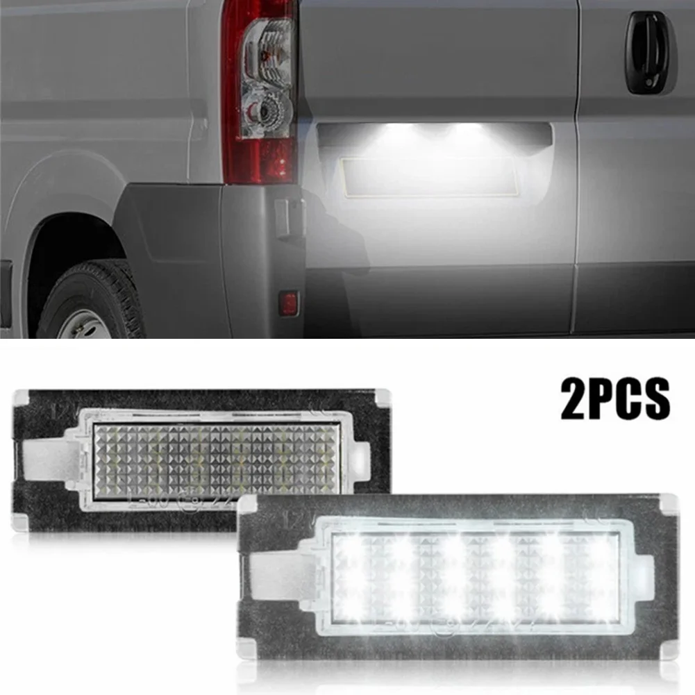 2PCS LED License Plate Light Lamp Indicators For Boxer Ducato 06+ 6350AX 6350Z3 1307272070 Signal Lamp