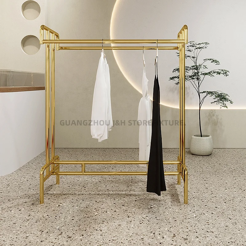 カスタム・リテイルブライダルストアヘビーデューティー衣料品ラックダブルハンギングレール衣料品陳列ラックブティック衣料品ディスプレイラック