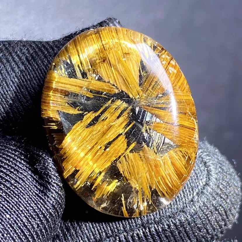 

Natural Gold Rutilated Quartz Pendant Oval Rutilated Quartz Jewelry 23x18x8mm Men Women Brazil AAAAAAA