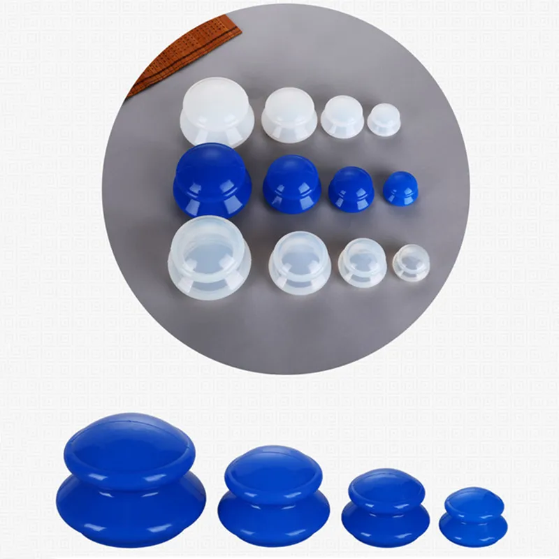 

4Pcs Chinese Vacuum Cupping Massager Silicone Massage Body Cupping Cups Cellulite Suction Sucker For Face Back Beauty Massager