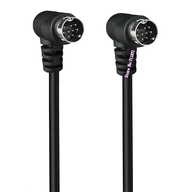 9 إبرة 9 دبوس صغير Din S-فيديو كابل خط الزاوية اليمنى الكوع 9P 9Pin S فيديو صغير DIN سلك كابل الحبل 9 دبوس مين سلك الحبل