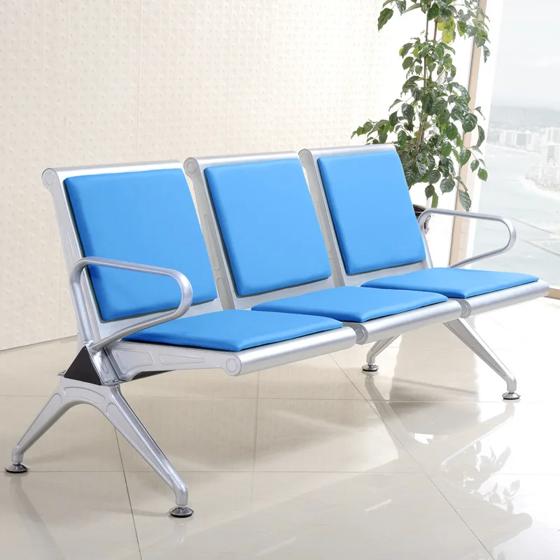 Triple Hospital Station Bank Waiting  Airport Chair Stainless Steel Waiting  Public Seat