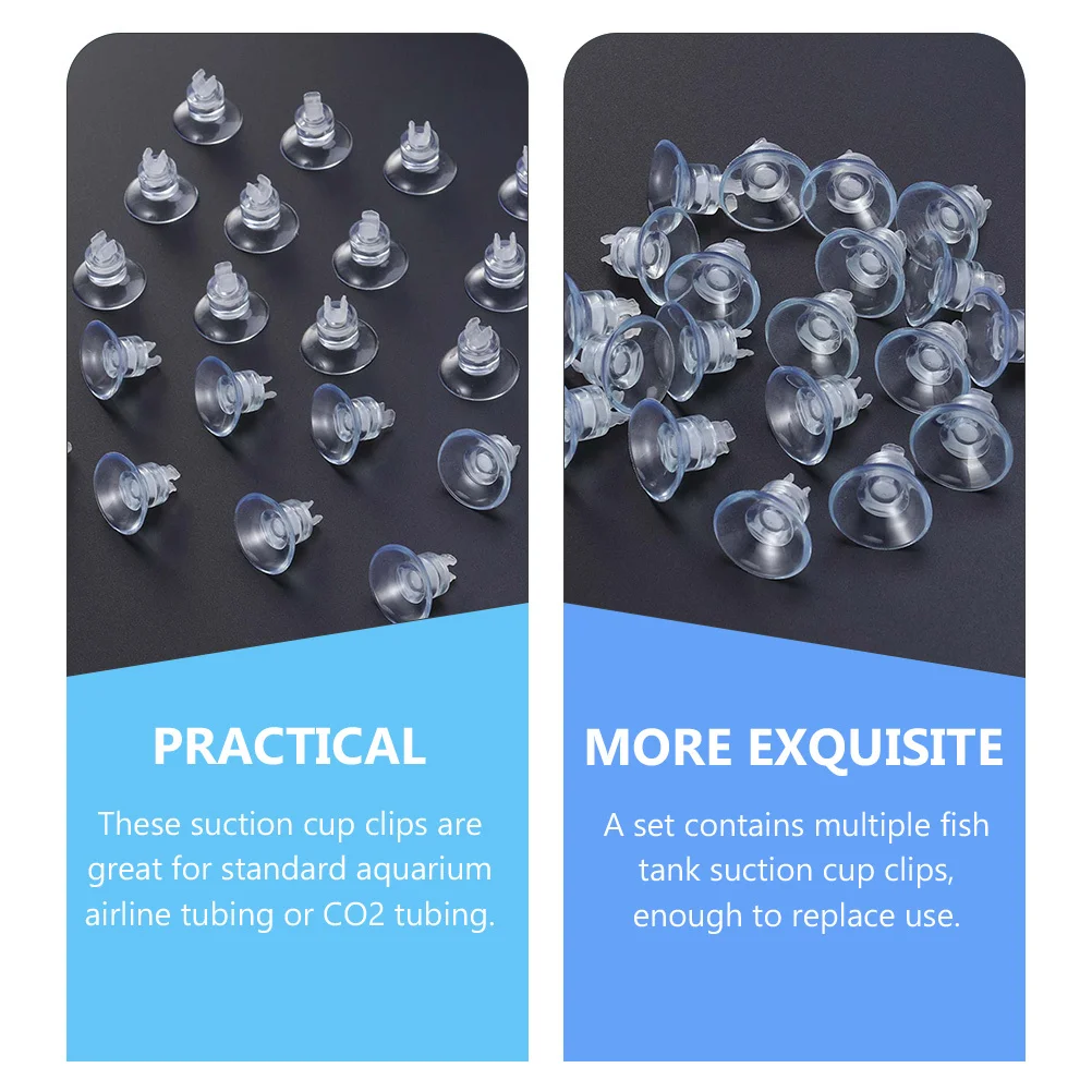 

25pcs Oxygen Tube Fixing Suction Cup Clear Aquarium Clips For Airline Tubing Holder Fish Tank Accessories Rubber Clamps